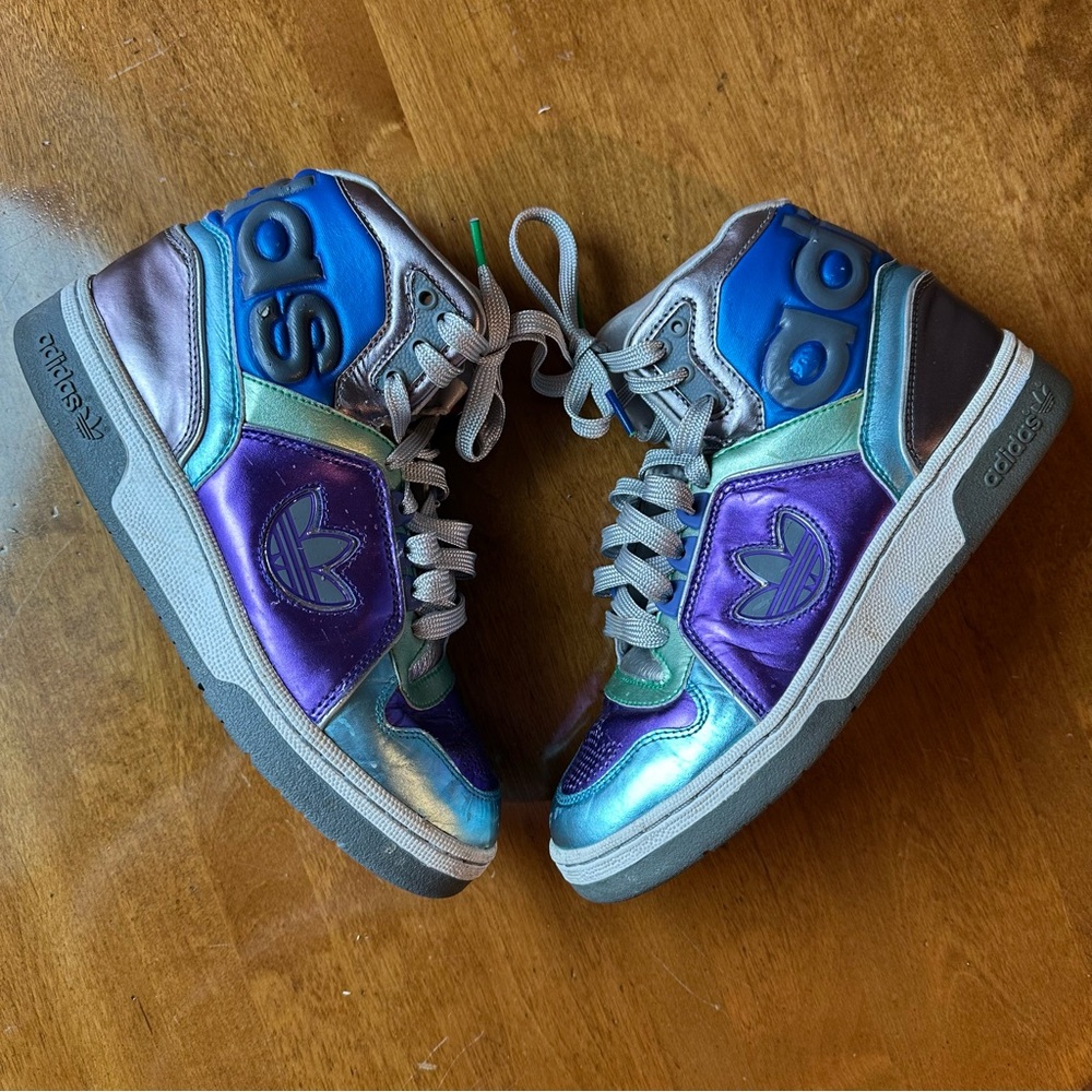 Adidas Ecstasy Multicolor High-Top Sneakers, size 7